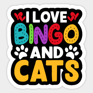 I Love Bingo And Cats T shirt For Women Sticker